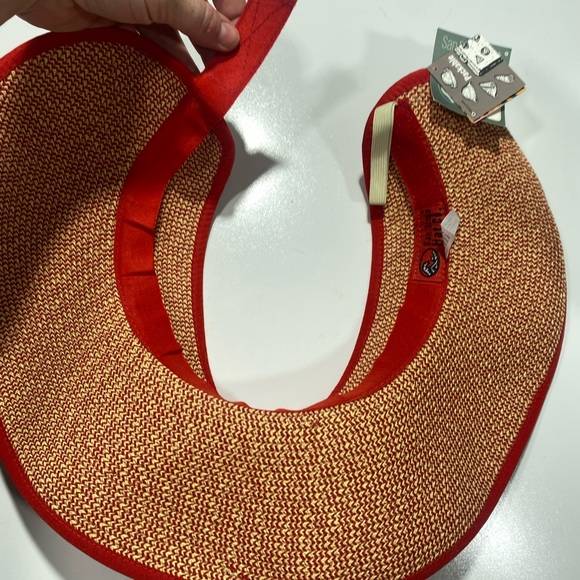 San Diego Hat Club Red Signature Ultra Large Brim Visor With UPF 50 Packable NWT - Picture 7 of 12